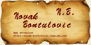 Novak Bontulović vizit kartica